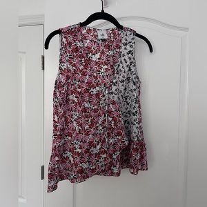 Cabi Seraphina Layered Ruffle Ditsy Floral Print Tank Top Sleeveless SZ XS